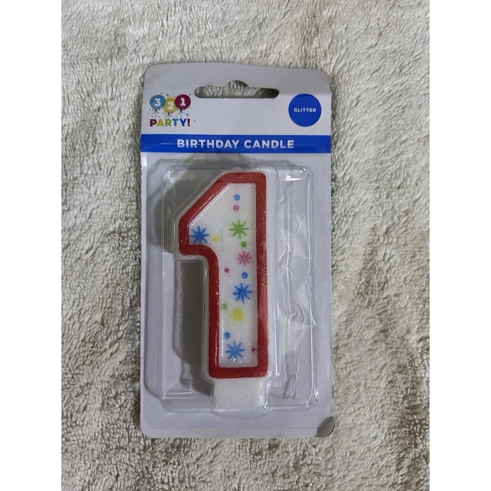 321 Party‎ Glitter Candle! One! 1! New